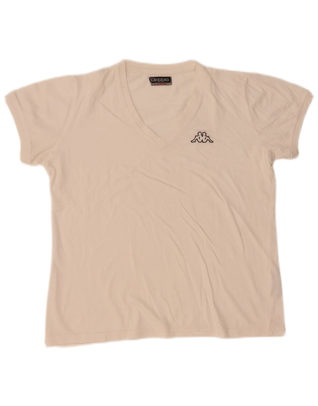 Kappa Womens T-Shirt Top UK 16 Large White Cotton