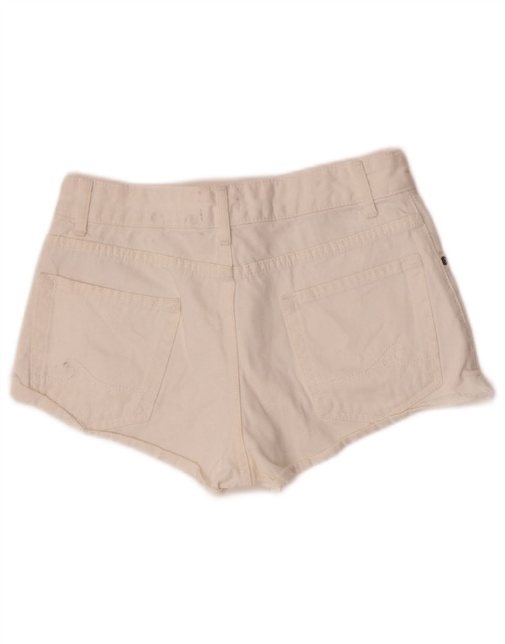 Roxy Womens Denim Hot Pants Small W26 White Cotton
