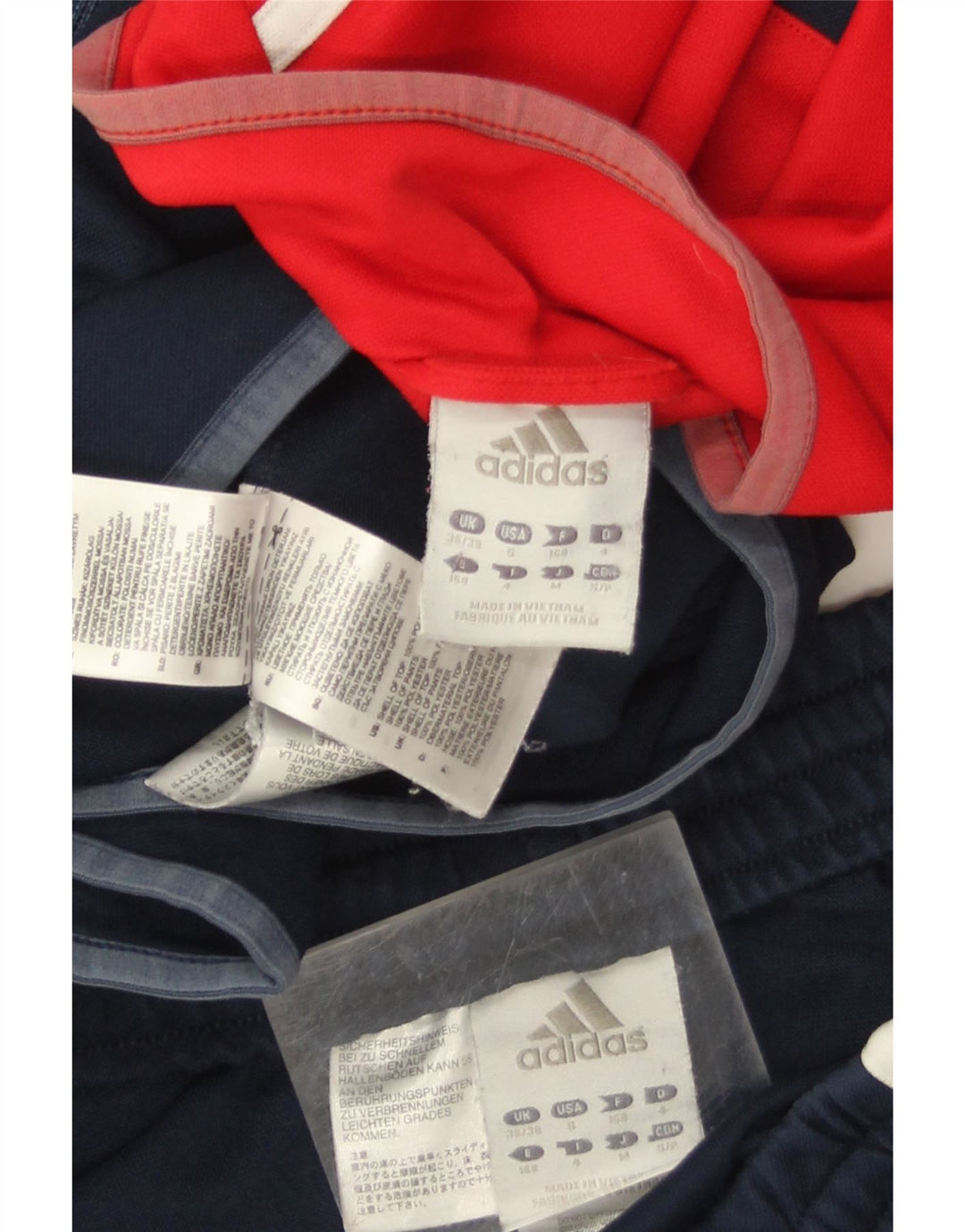 Adidas Mens Full Tracksuit UK 36/38 Small Navy Blue Colourblock Polyester