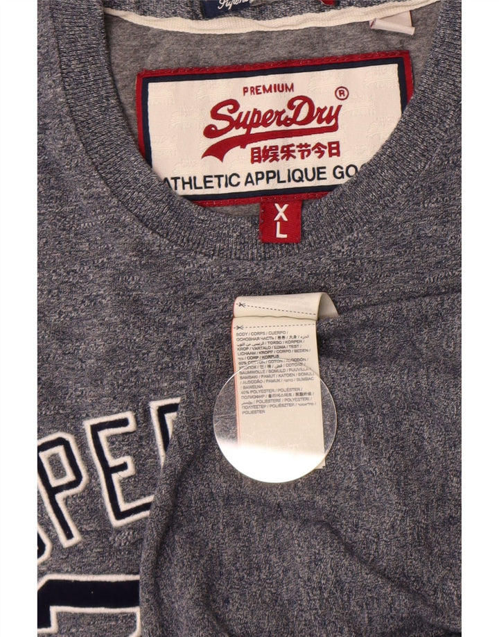Superdry Mens Graphic T-Shirt Top XL Grey Cotton