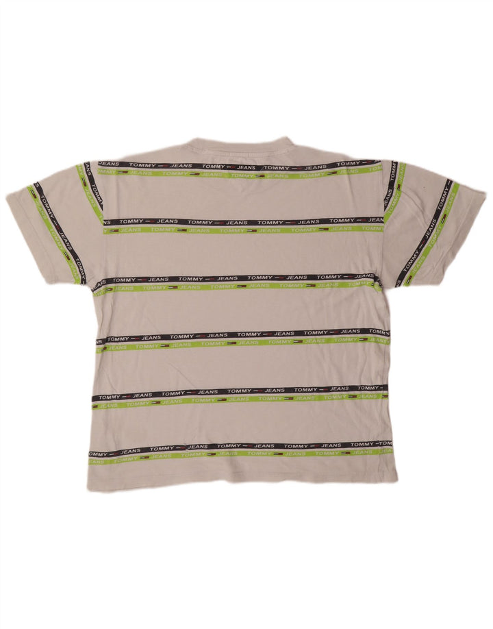 Tommy Hilfiger Mens Relaxed Fit Graphic T-Shirt Top Medium White Striped