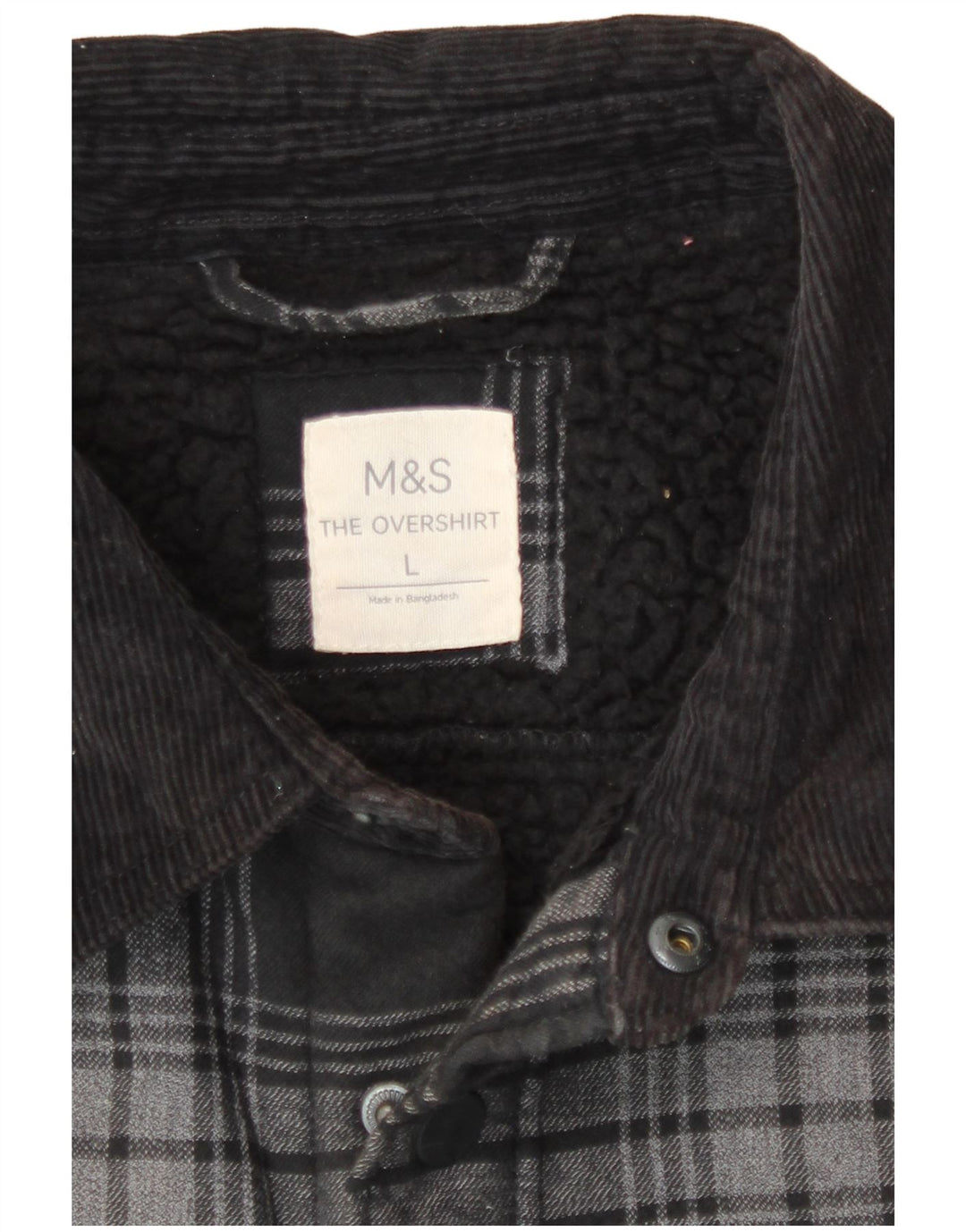 Marks & Spencer Mens Lumberjack Flannel Shirt Large Grey Check Cotton