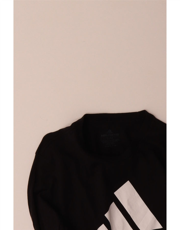 ADIDAS Mens Graphic Top Long Sleeve Medium Black Cotton Vintage Adidas and Second-Hand Adidas from Messina Hembry 