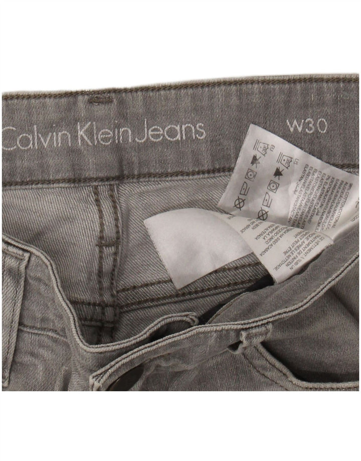 CALVIN KLEIN Womens Denim Shorts W30 Medium Grey Cotton