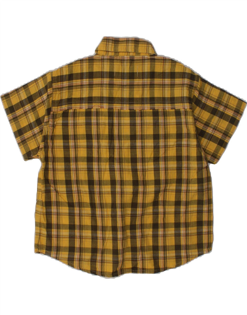 TIMBERLAND Baby Boys Short Sleeve Shirt 9-12 Months Yellow Check Cotton | Vintage Timberland | Thrift | Second-Hand Timberland | Used Clothing | Messina Hembry 