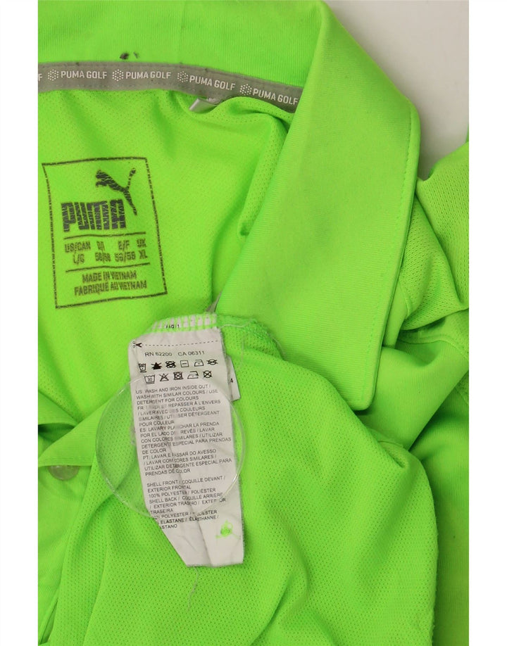 PUMA Mens Polo Shirt XL Green Polyester