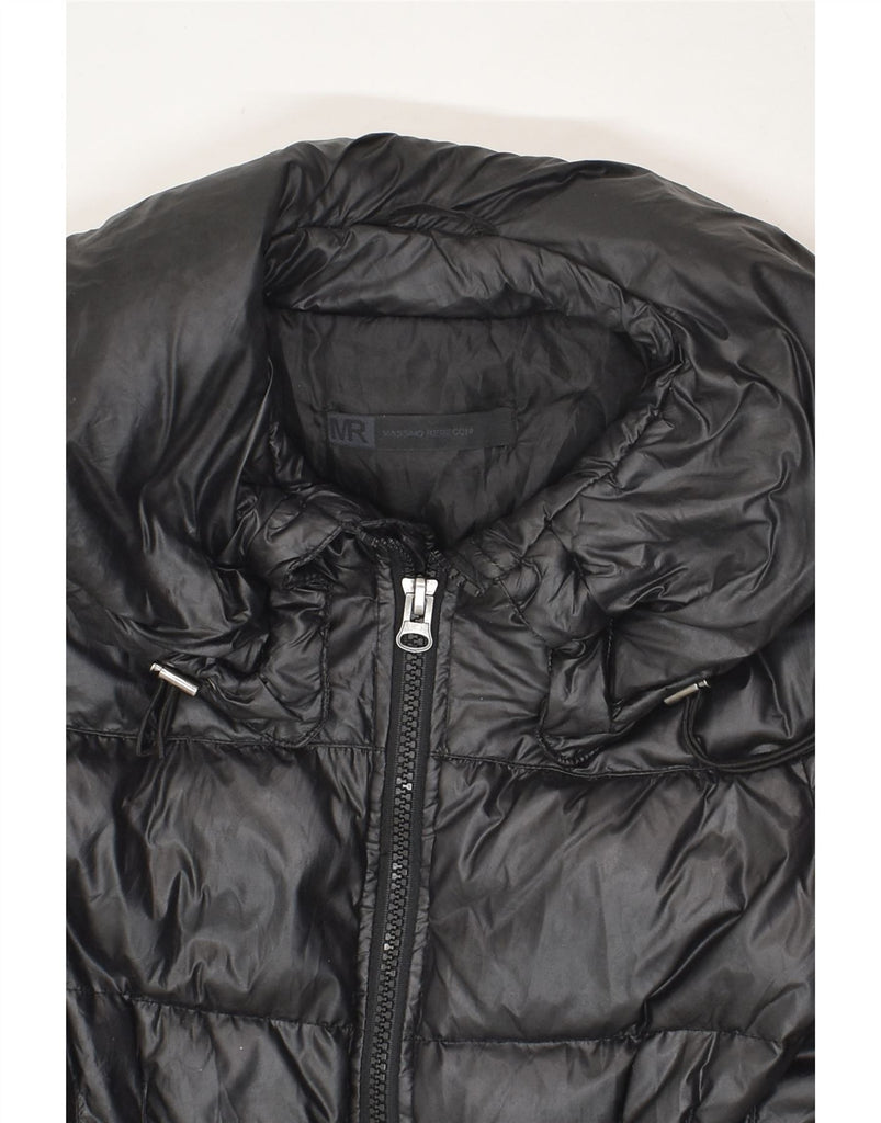 MASSIMO REBECCHI Womens Hooded Padded Coat IT 44 Medium Black Polyamide | Vintage Massimo Rebecchi | Thrift | Second-Hand Massimo Rebecchi | Used Clothing | Messina Hembry 