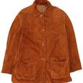 Vintage Womens Suede Jacket IT 46 Large Brown Leather