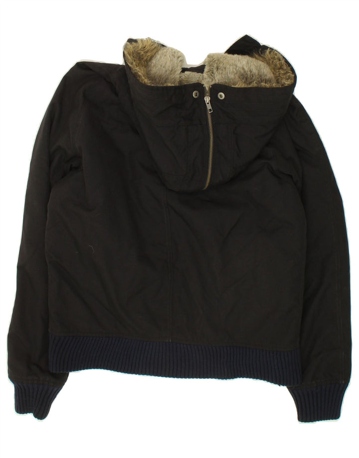 WOOLRICH Mens Hooded Bomber Padded Jacket UK 38 Medium Black Nylon