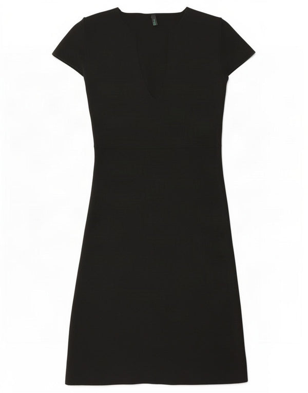 Benetton Womens Short Sleeves Jumper Dress UK 8 Small Black