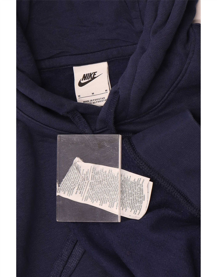 Nike Mens Hoodie Jumper Medium Navy Blue Cotton