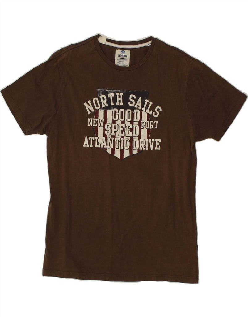 NORTH SAILS Mens Graphic T-Shirt Top XL Brown Cotton | Vintage North Sails | Thrift | Second-Hand North Sails | Used Clothing | Messina Hembry 