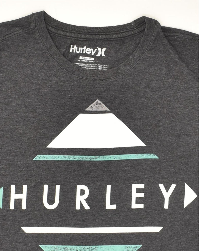 HURLEY Mens Slim Fit Graphic T-Shirt Top Medium Grey Cotton | Vintage Hurley | Thrift | Second-Hand Hurley | Used Clothing | Messina Hembry 