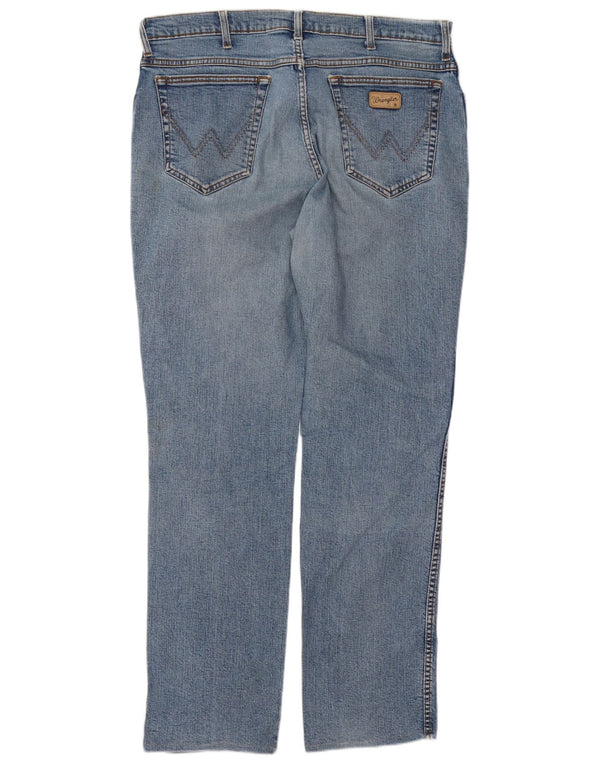 Wrangler Mens Texas Straight Jeans W38 L34 Blue Cotton