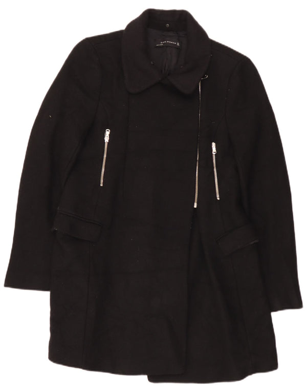 Zara Womens Overcoat UK 14 Large Black
