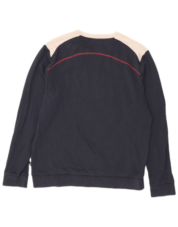 Hugo Boss Womens Graphic Sweatshirt Jumper UK 18 XL Navy Blue Colourblock