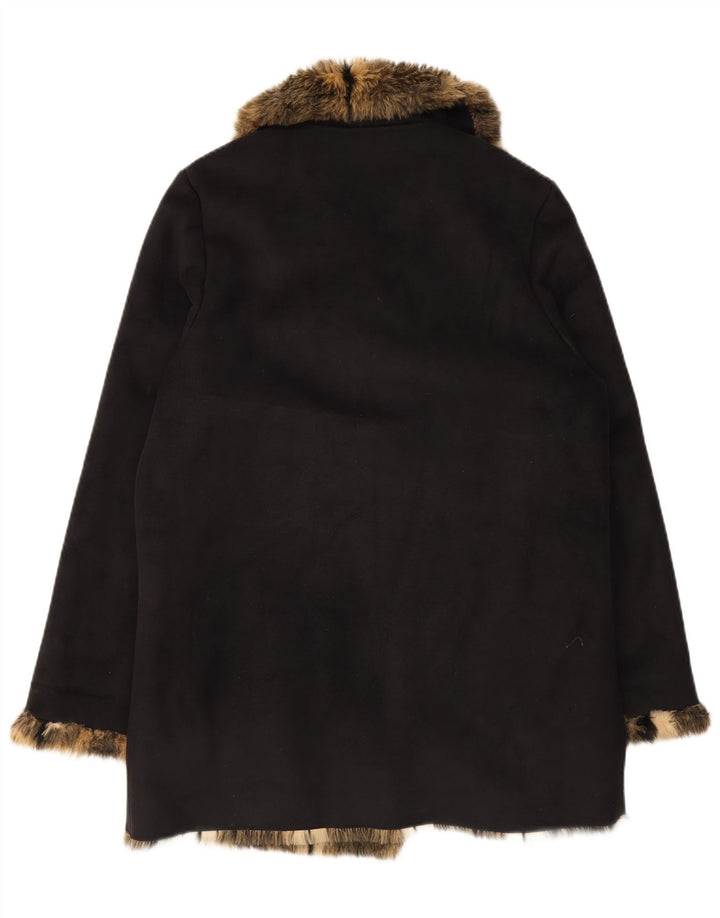 VINTAGE Womens Sherpa Jacket UK 18 XL Black