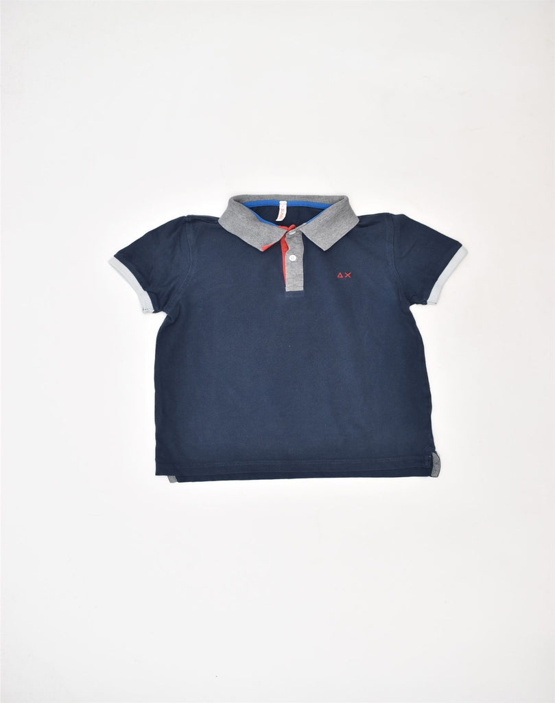 SUN68 Boys Polo Shirt 5-6 Years Navy Blue Cotton | Vintage | Thrift | Second-Hand | Used Clothing | Messina Hembry 