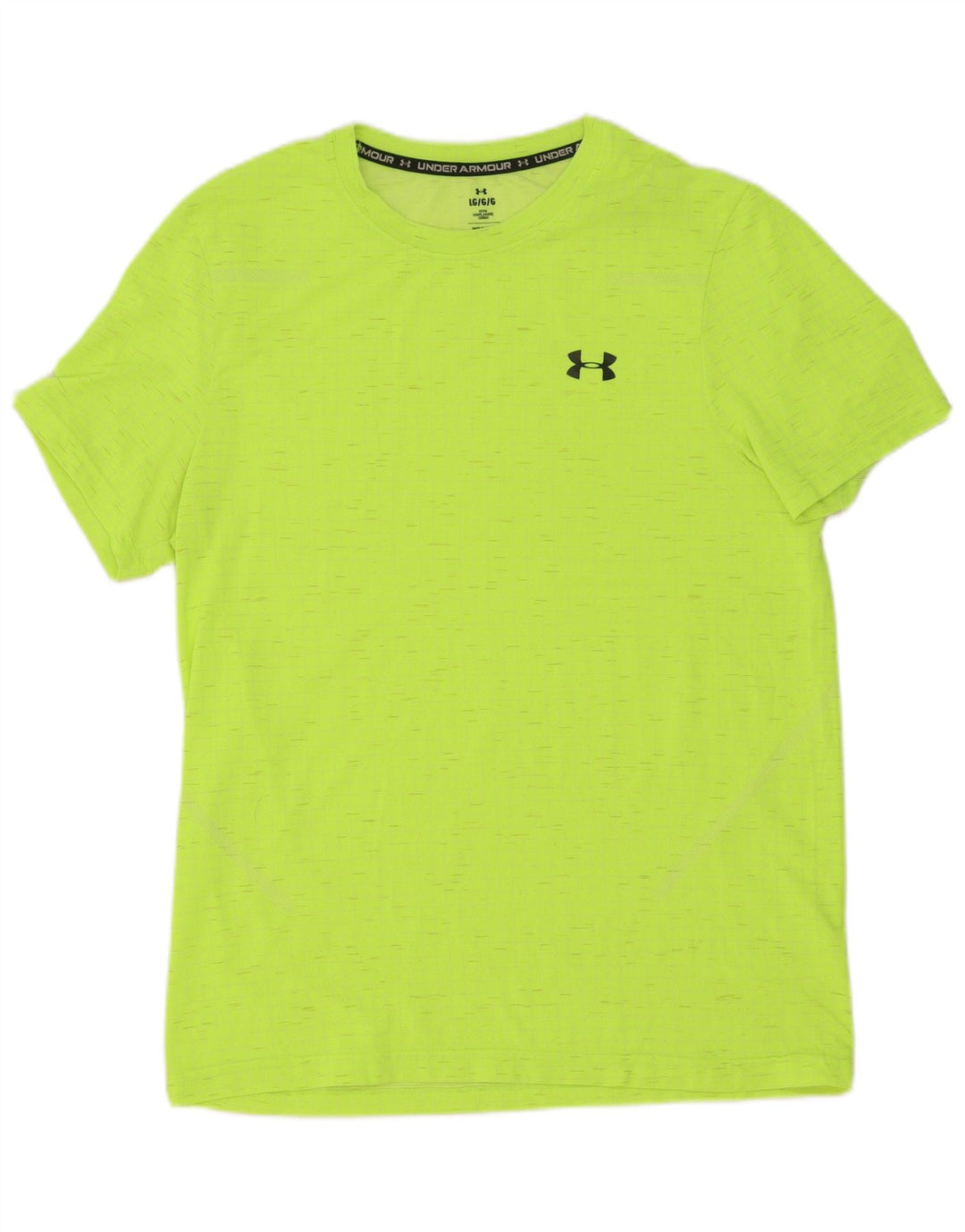 Under Armour Mens Fitted T-Shirt Top Large Yellow Flecked