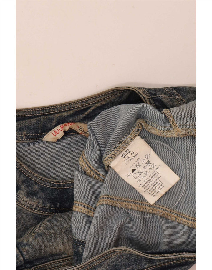 Liu Jo Womens Crop Denim Jacket IT 40 Small Blue Cotton