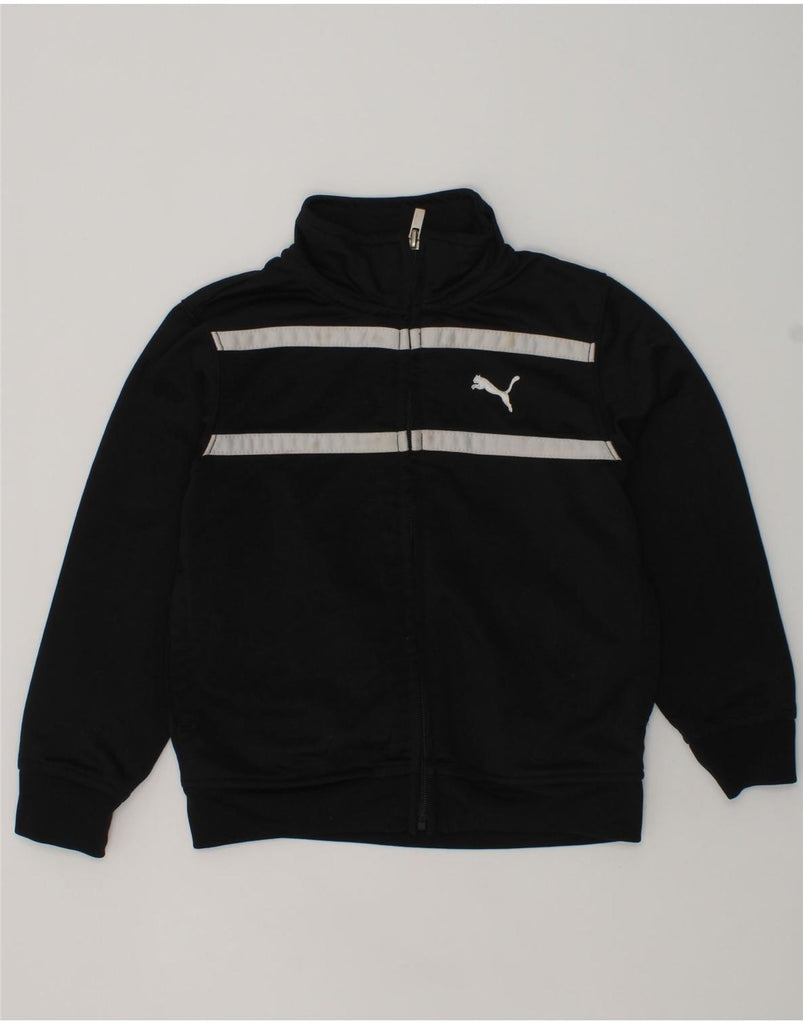 PUMA Boys Tracksuit Top Jacket 3-4 Years Black Striped Polyester | Vintage Puma | Thrift | Second-Hand Puma | Used Clothing | Messina Hembry 