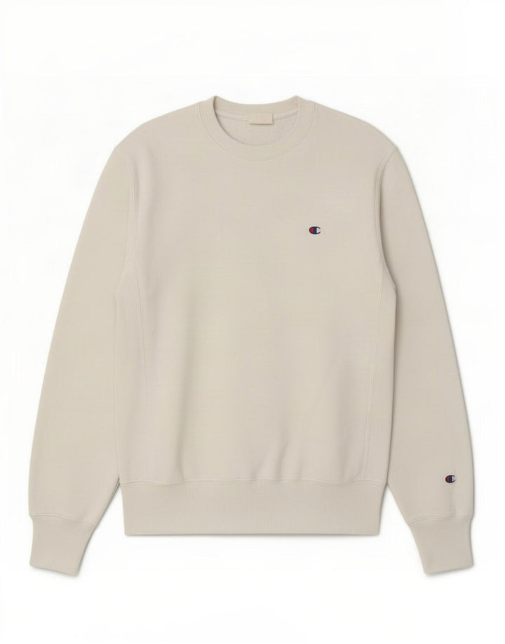 Champion Mens Reverse Weave Sweatshirt Jumper Small White Cotton
