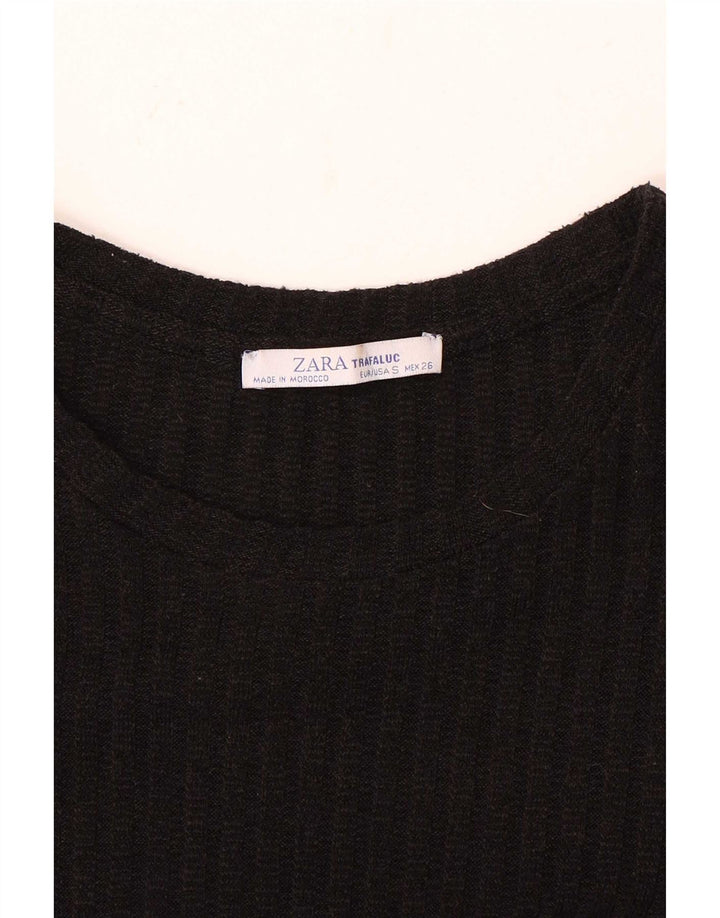 Zara Womens Jumper Dress UK 10 Small Black