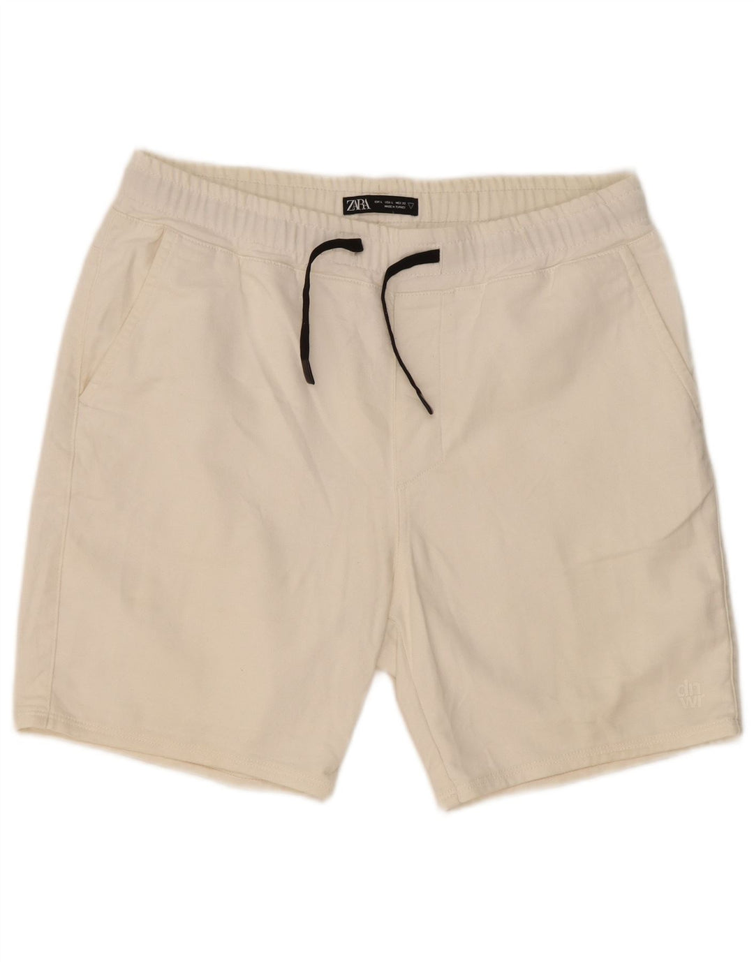 Zara Mens Sport Shorts Large  Off White Cotton