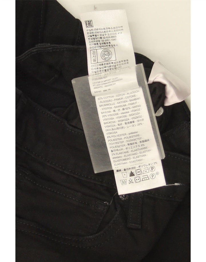 Levi's Womens 710 Slim Jeans W30 L34 Black Cotton