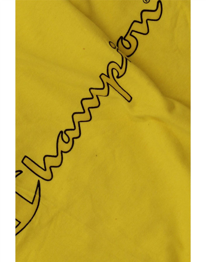 Champion Mens Graphic T-Shirt Top Medium Yellow