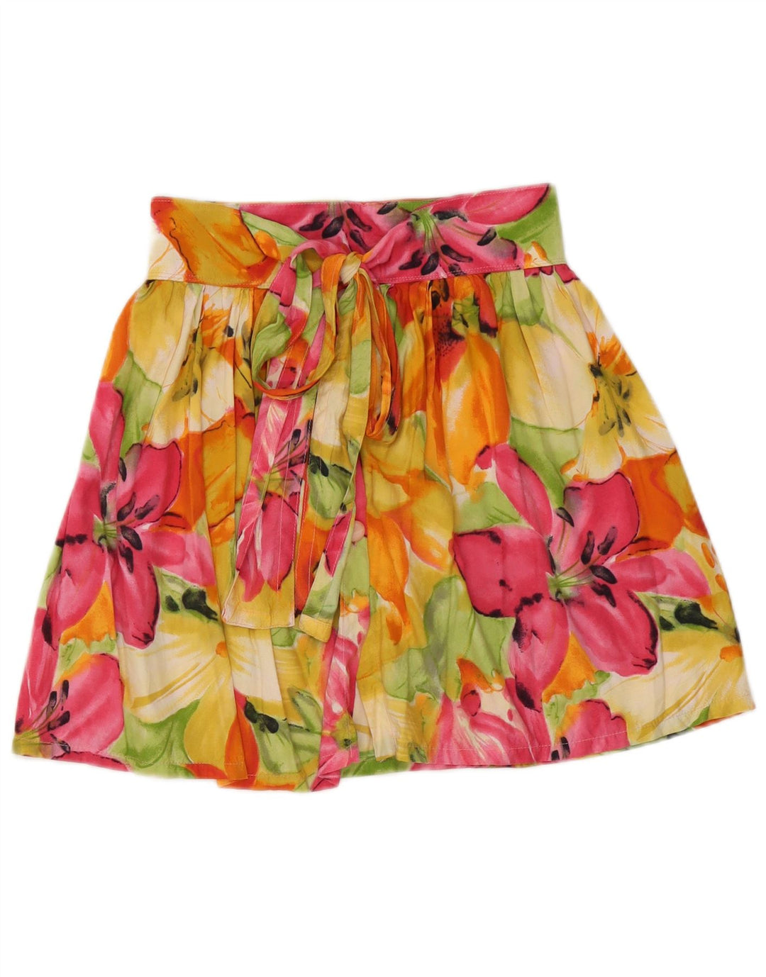 Vintage Womens Mini Wrap Skirt Medium W28 Multicoloured Floral