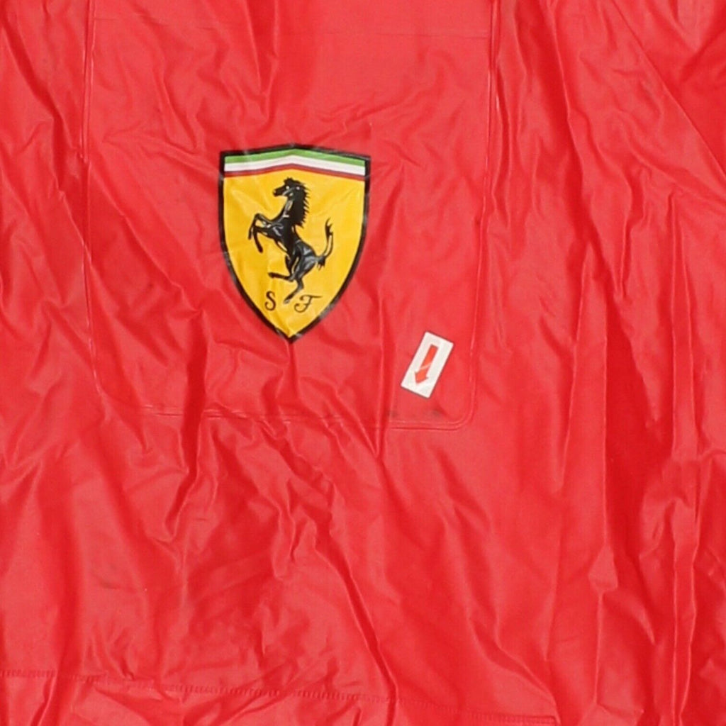 Ferrari Mens Red Lightweight Hooded Rain Coat Jacket | Vintage Motorsports | Vintage Messina Hembry | Thrift | Second-Hand Messina Hembry | Used Clothing | Messina Hembry 