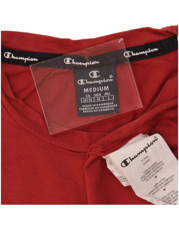 CHAMPION Mens Graphic T-Shirt Top Medium Red Cotton