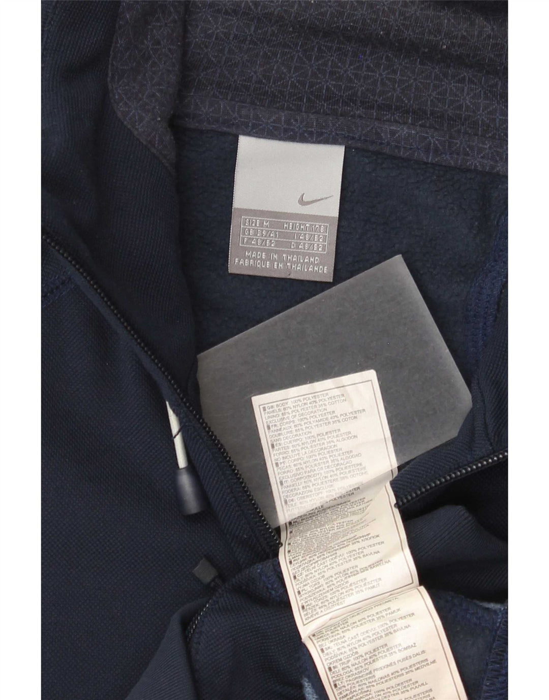 Nike Mens Graphic Hooded Tracksuit Top Jacket Medium Navy Blue Colourblock