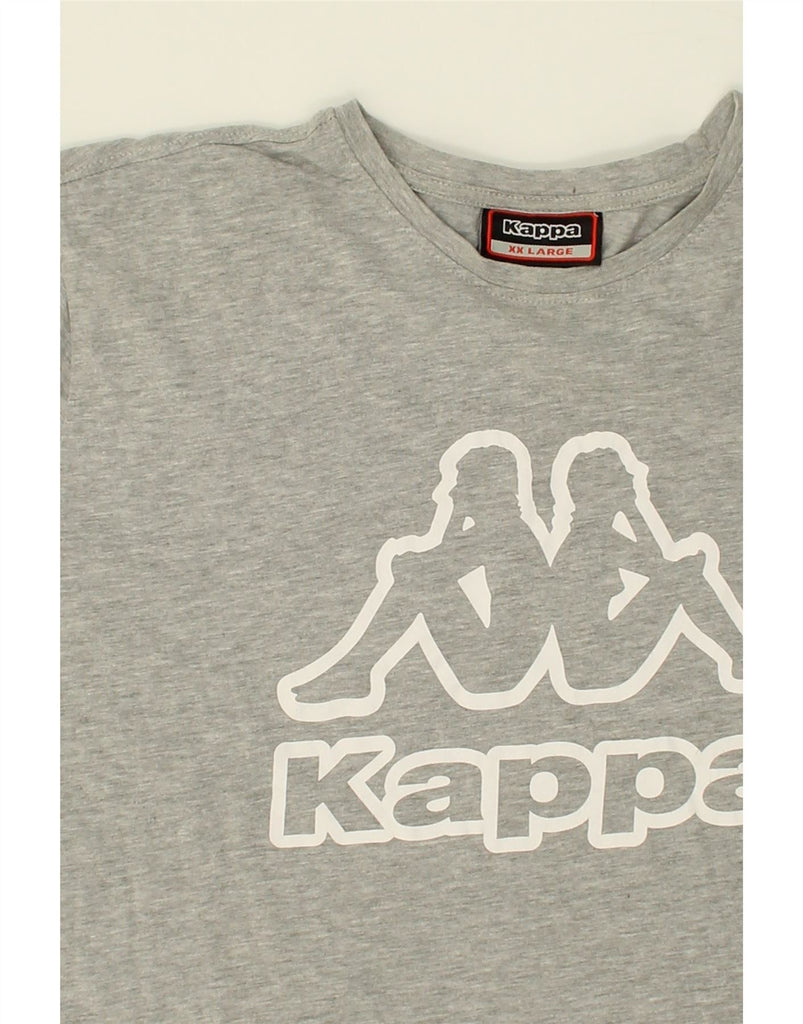 KAPPA Womens Graphic T-Shirt Top UK 20 2XL Grey Cotton | Vintage Kappa | Thrift | Second-Hand Kappa | Used Clothing | Messina Hembry 