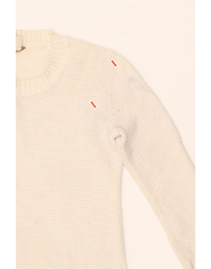 J. CREW Womens Crew Neck Jumper Sweater UK 2 2XS Off White Cotton Vintage J. Crew and Second-Hand J. Crew from Messina Hembry 