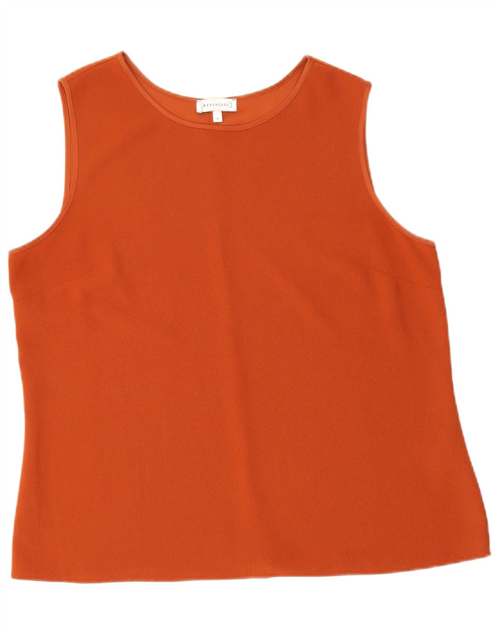Warehouse Womens Vest Top UK 14 Large Orange Polyester