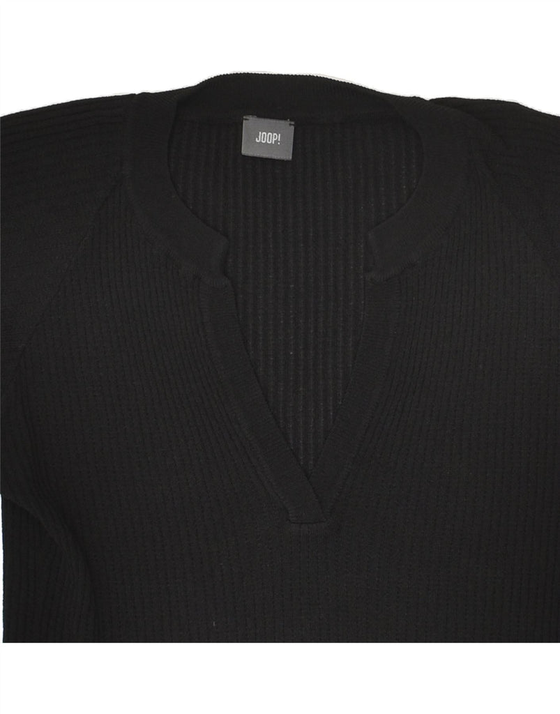 JOOP Womens Short Sleeve V-Neck Jumper Sweater UK 18 XL Black Viscose Vintage Joop and Second-Hand Joop from Messina Hembry 