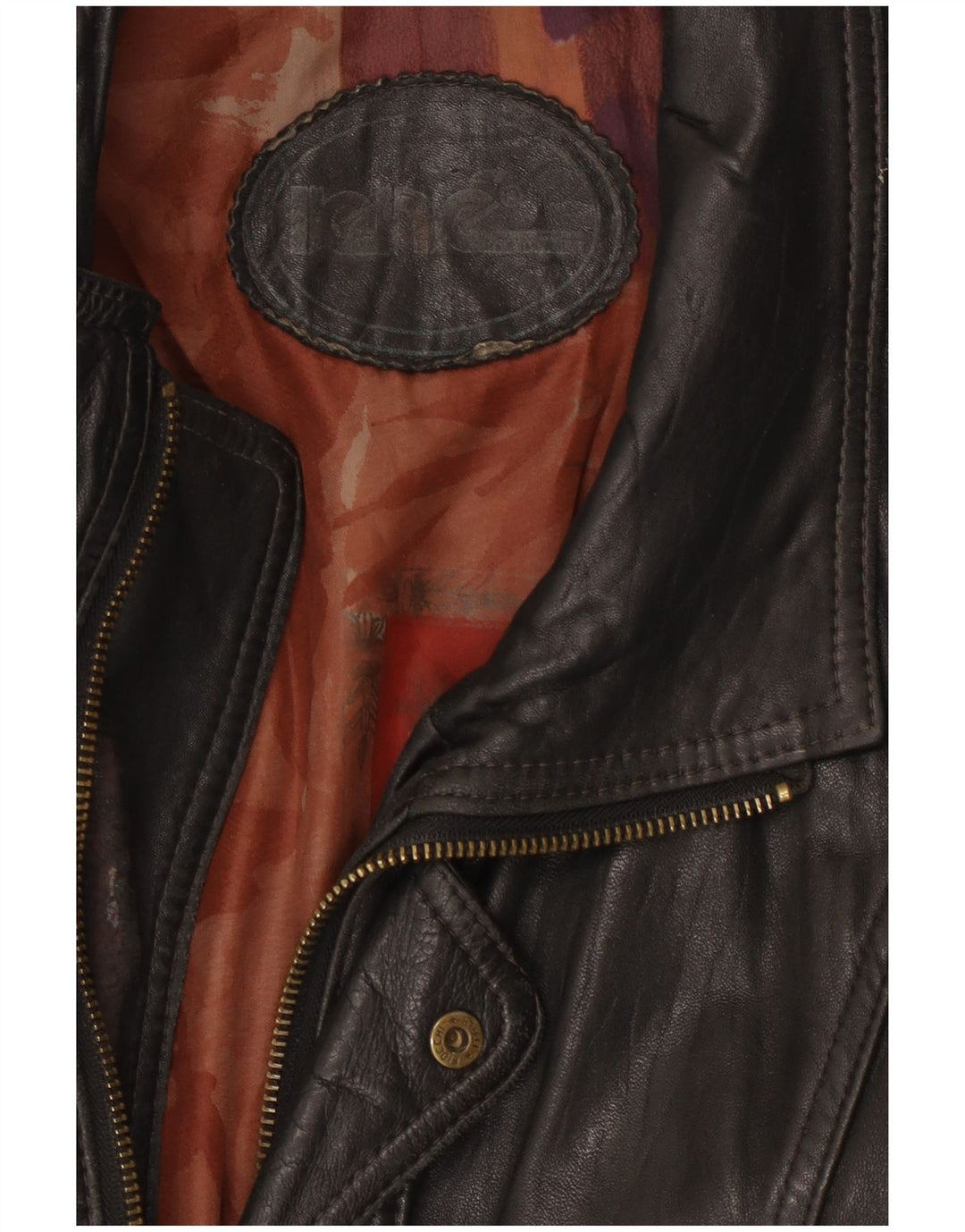 Vintage Mens Leather Jacket UK 44 2XL Black Leather