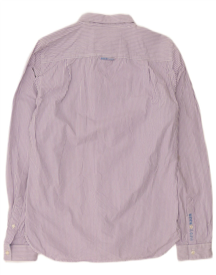 Superdry Mens Shirt Medium Purple Pinstripe Cotton