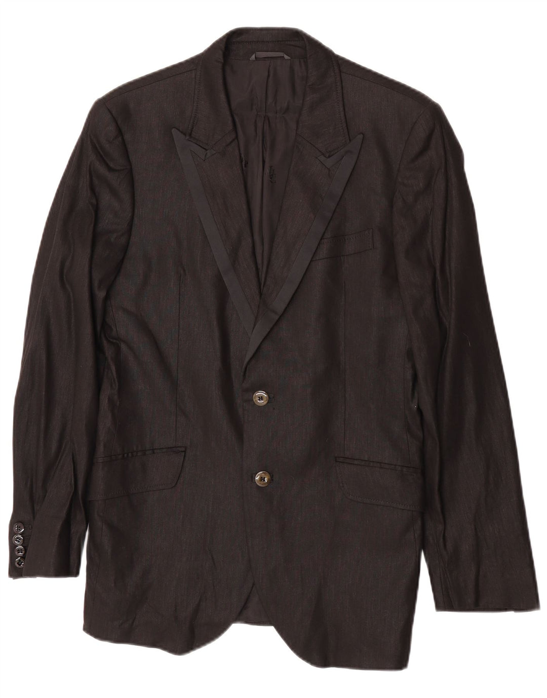 Versace Mens 2 Button Blazer Jacket IT 48 Medium Black Linen Classic