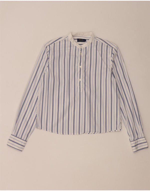 Polo Ralph Lauren Womens Pullover Shirt US 4 Small White Striped Cotton