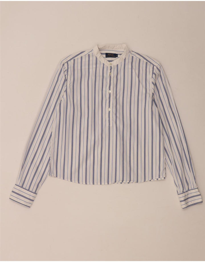 Polo Ralph Lauren Womens Pullover Shirt US 4 Small White Striped Cotton