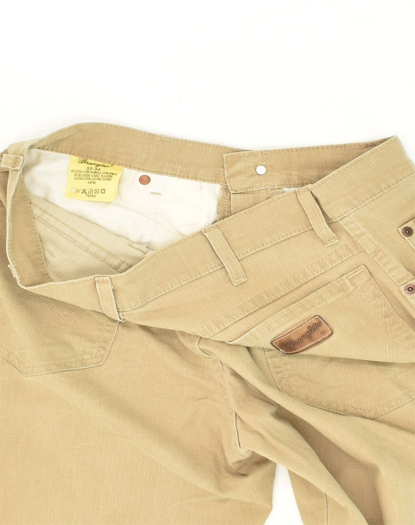 WRANGLER Mens Texas Straight Casual Trousers W33 L34 Beige Cotton | Vintage Wrangler | Thrift | Second-Hand Wrangler | Used Clothing | Messina Hembry 