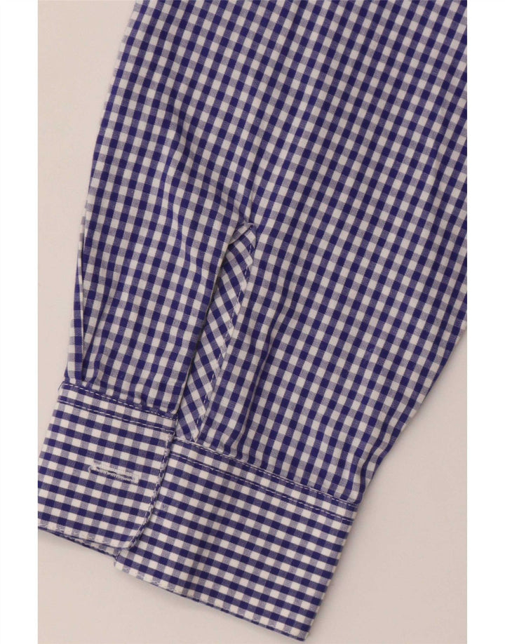 Stefanel Womens Shirt UK 16 Large Blue Gingham
