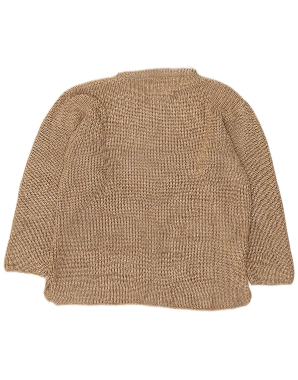 Luisa Spagnoli Womens Boat Neck Jumper Sweater UK 14 Large Gold Flecked