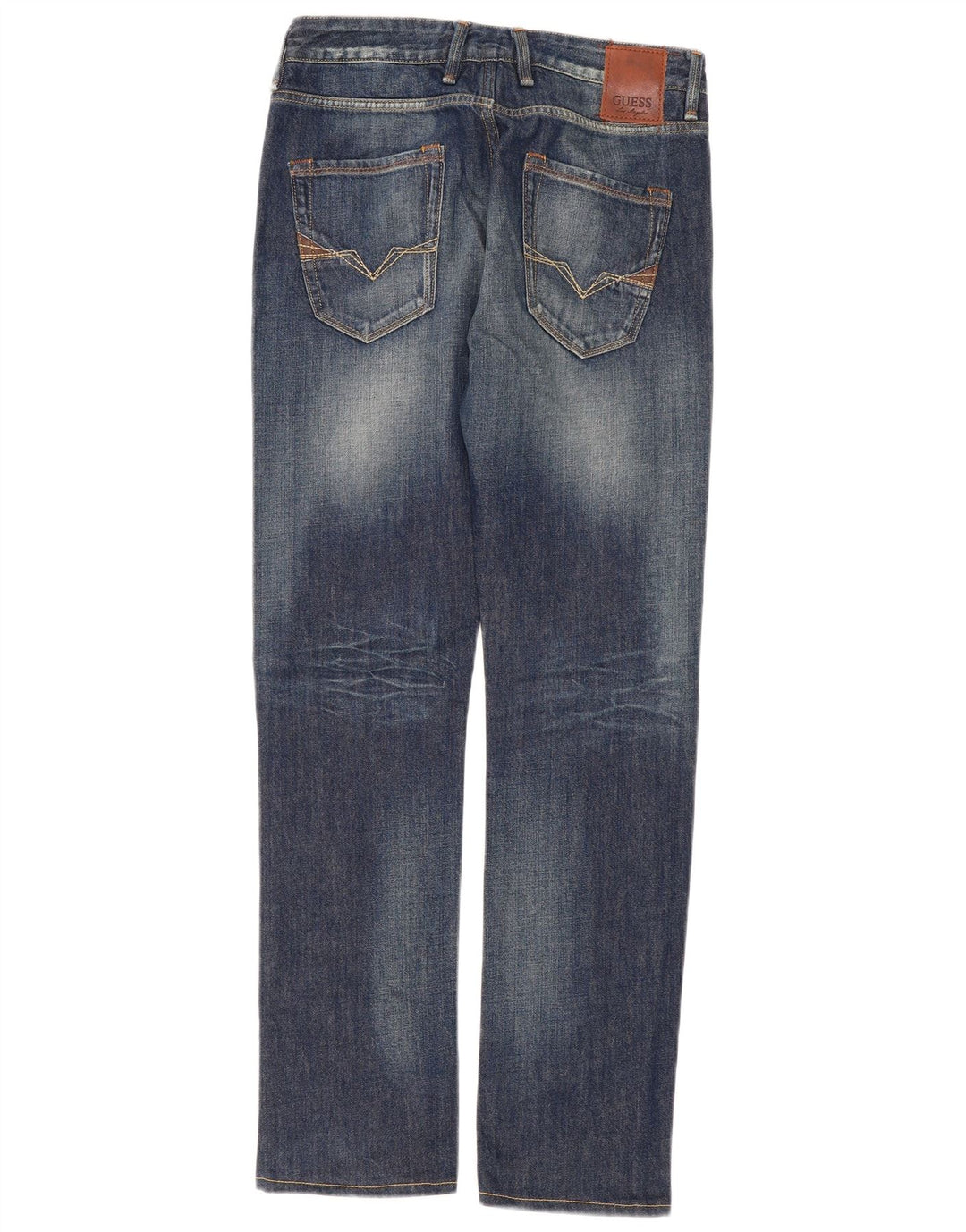 Guess Womens Straight Jeans W30 L33 Navy Blue Cotton