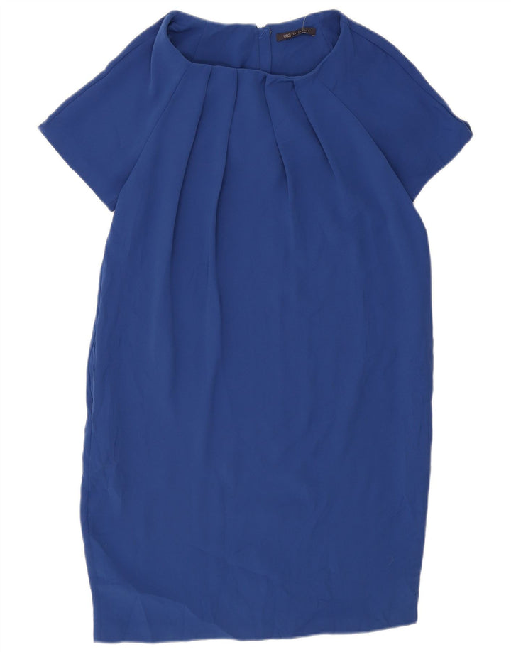 Marks & Spencer Womens Shift Dress UK 10 Small  Blue Polyester