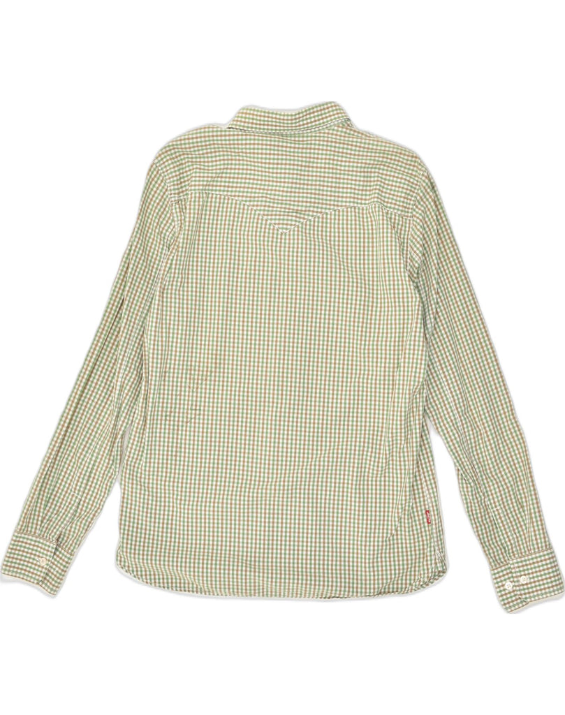 LEVI'S Mens Classic Fit Shirt Medium Green Gingham Cotton | Vintage Levi's | Thrift | Second-Hand Levi's | Used Clothing | Messina Hembry 