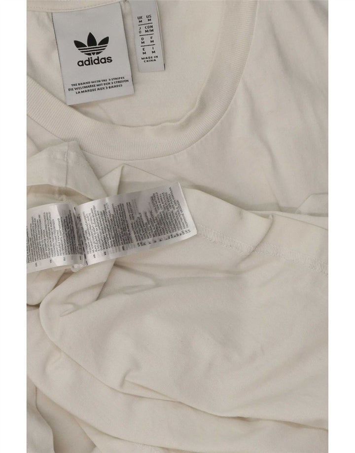 Adidas Mens Graphic T-Shirt Top Medium White Cotton
